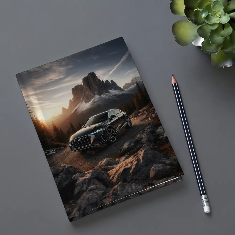 Audi Q8 Parked On Mountain Road Sunset – Notebooks