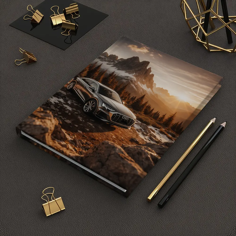 Audi Q8 Parked At Mountain Sunset – Notebooks