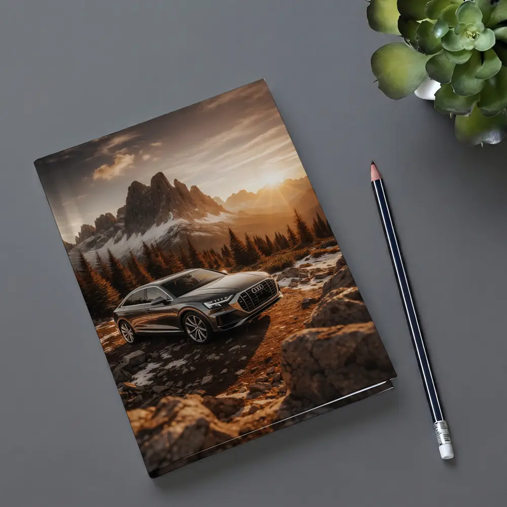 Audi Q8 Parked At Mountain Sunset – Notebooks