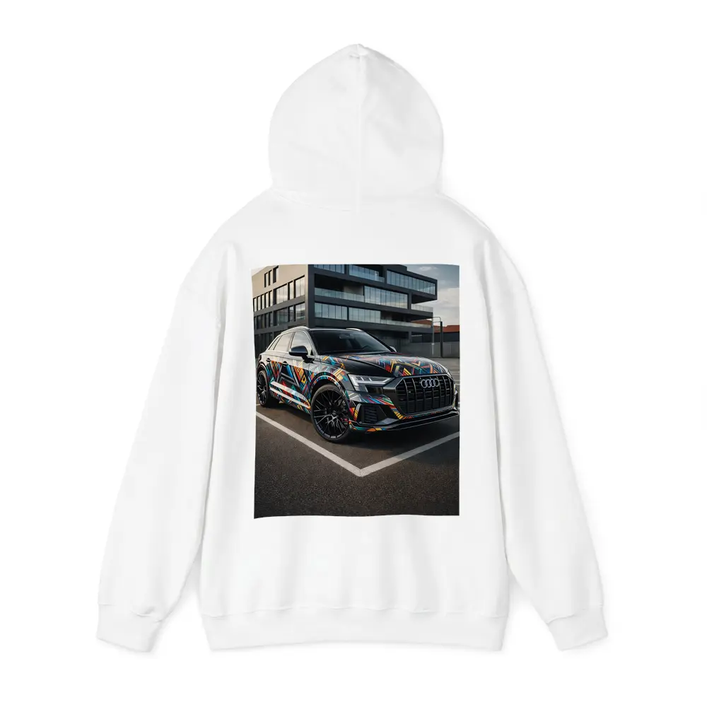 Audi Q8 Colorful Wrap Urban Parking Lot – Hoodies