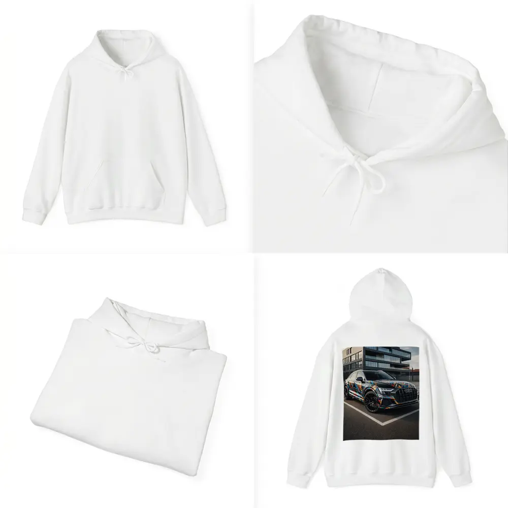 Audi Q8 Colorful Wrap Urban Parking Lot – Hoodies