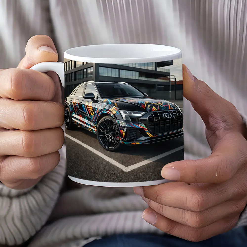 Audi Q8 Colorful Wrap Urban Parking Lot – Mugs