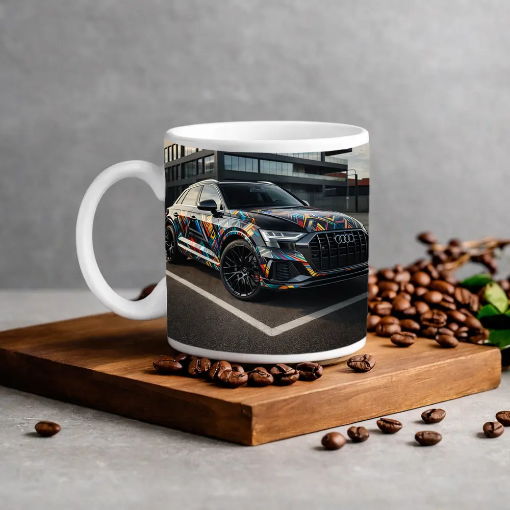 Audi Q8 Colorful Wrap Urban Parking Lot – Mugs