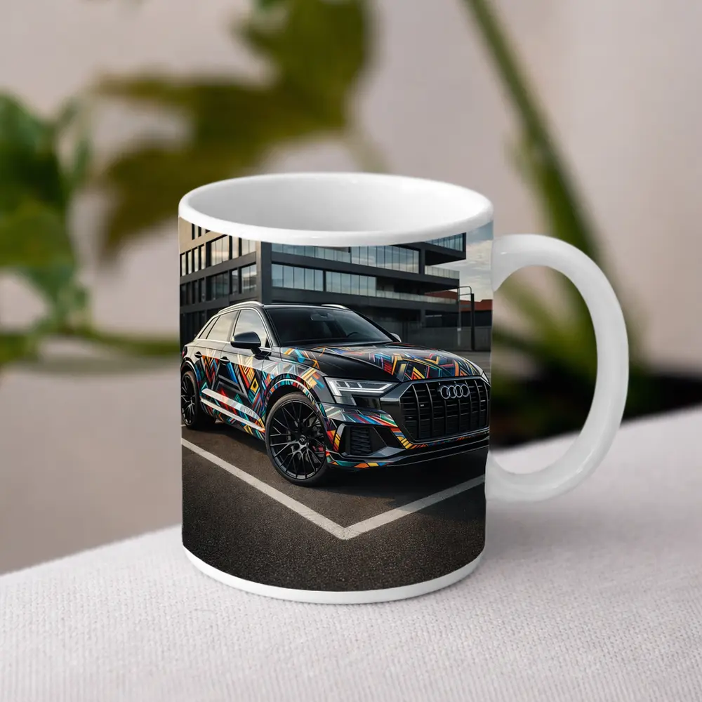 Audi Q8 Colorful Wrap Urban Parking Lot – Mugs