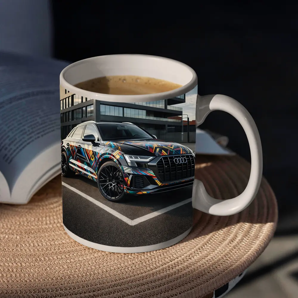 Audi Q8 Colorful Wrap Urban Parking Lot – Mugs