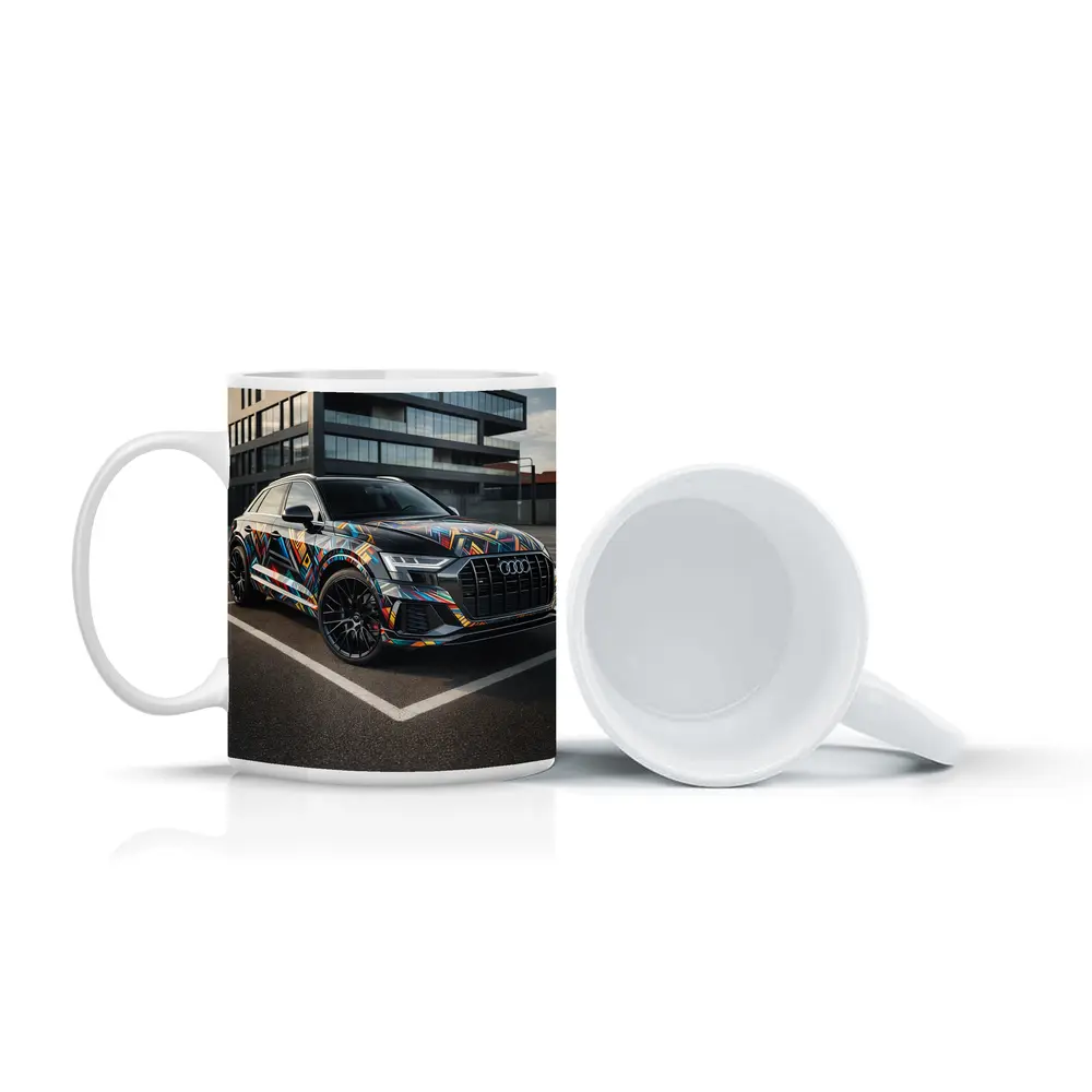 Audi Q8 Colorful Wrap Urban Parking Lot – Mugs