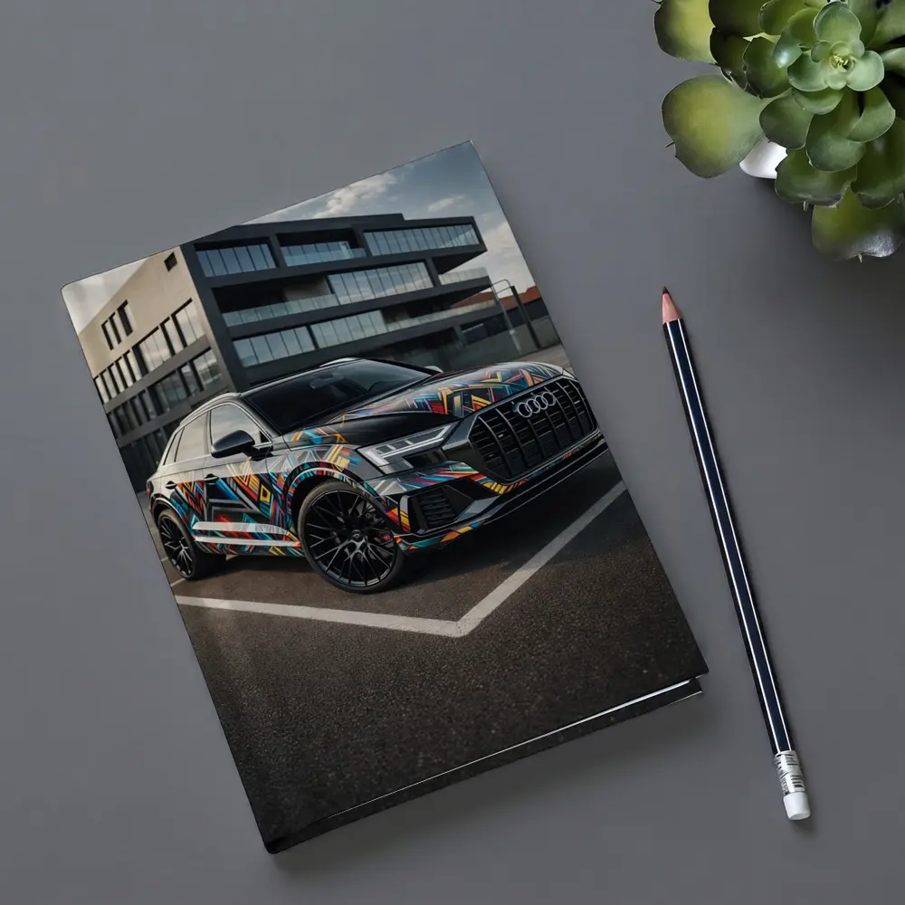 Audi Q8 Colorful Wrap Urban Parking Lot – Notebooks