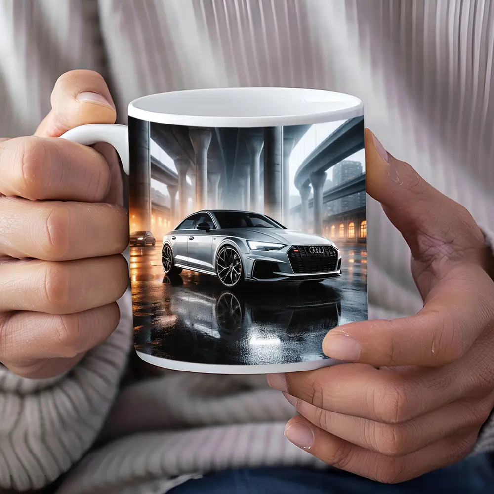 Audi RS Sedan Wet Urban Underpass Night – Mugs