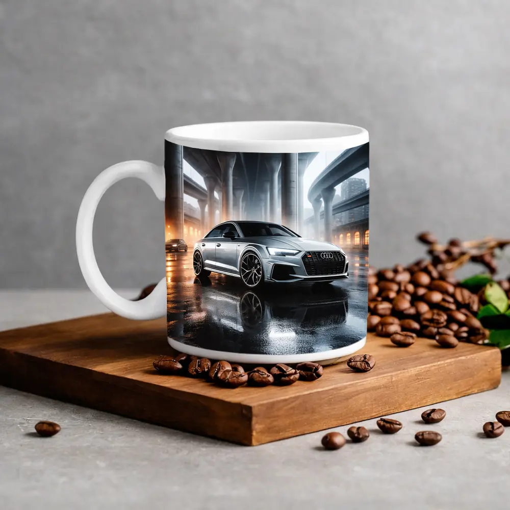Audi RS Sedan Wet Urban Underpass Night – Mugs