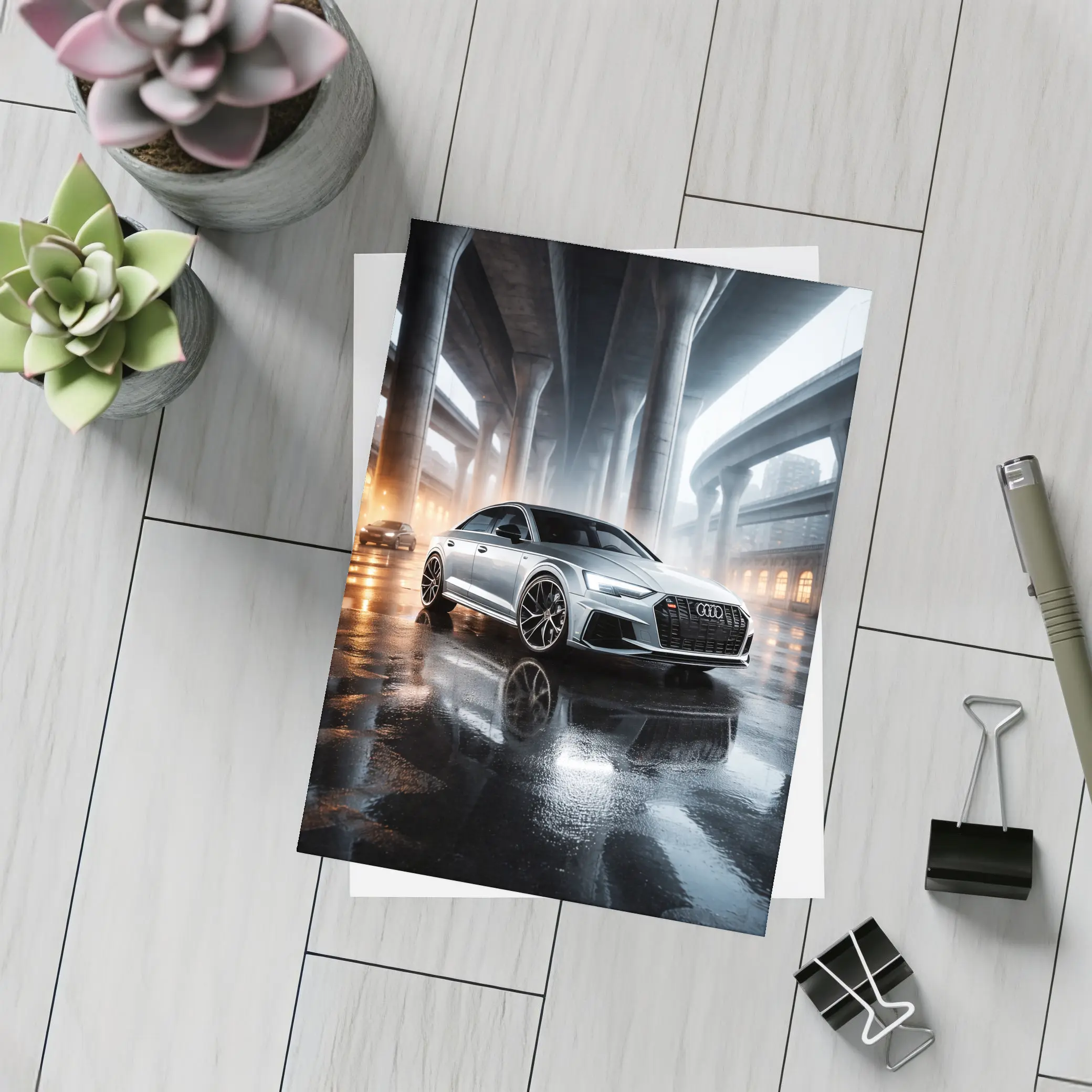 Audi RS Sedan Wet Urban Underpass Night – Postcards