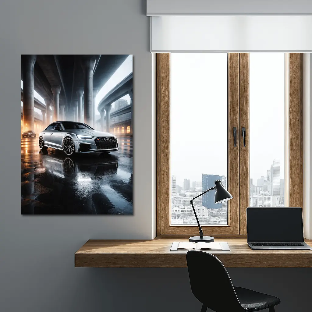 Audi RS Sedan Wet Urban Underpass Night – Wall Art