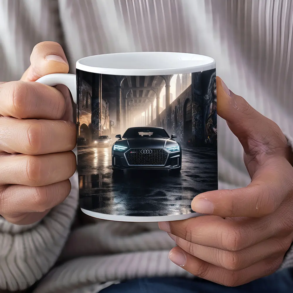 Audi A7 Dark Urban Street Night Scene – Mugs