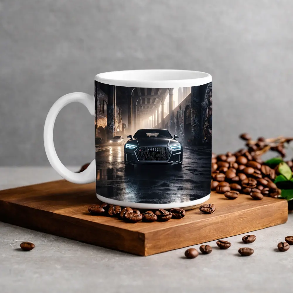 Audi A7 Dark Urban Street Night Scene – Mugs