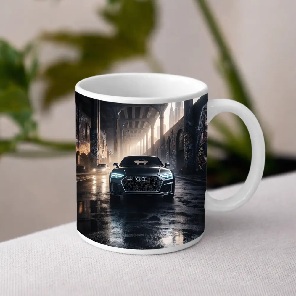 Audi A7 Dark Urban Street Night Scene – Mugs