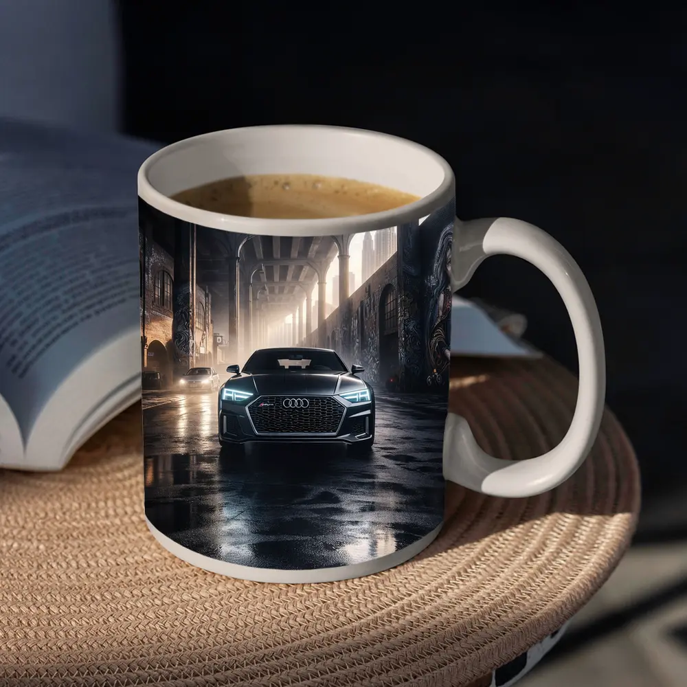 Audi A7 Dark Urban Street Night Scene – Mugs