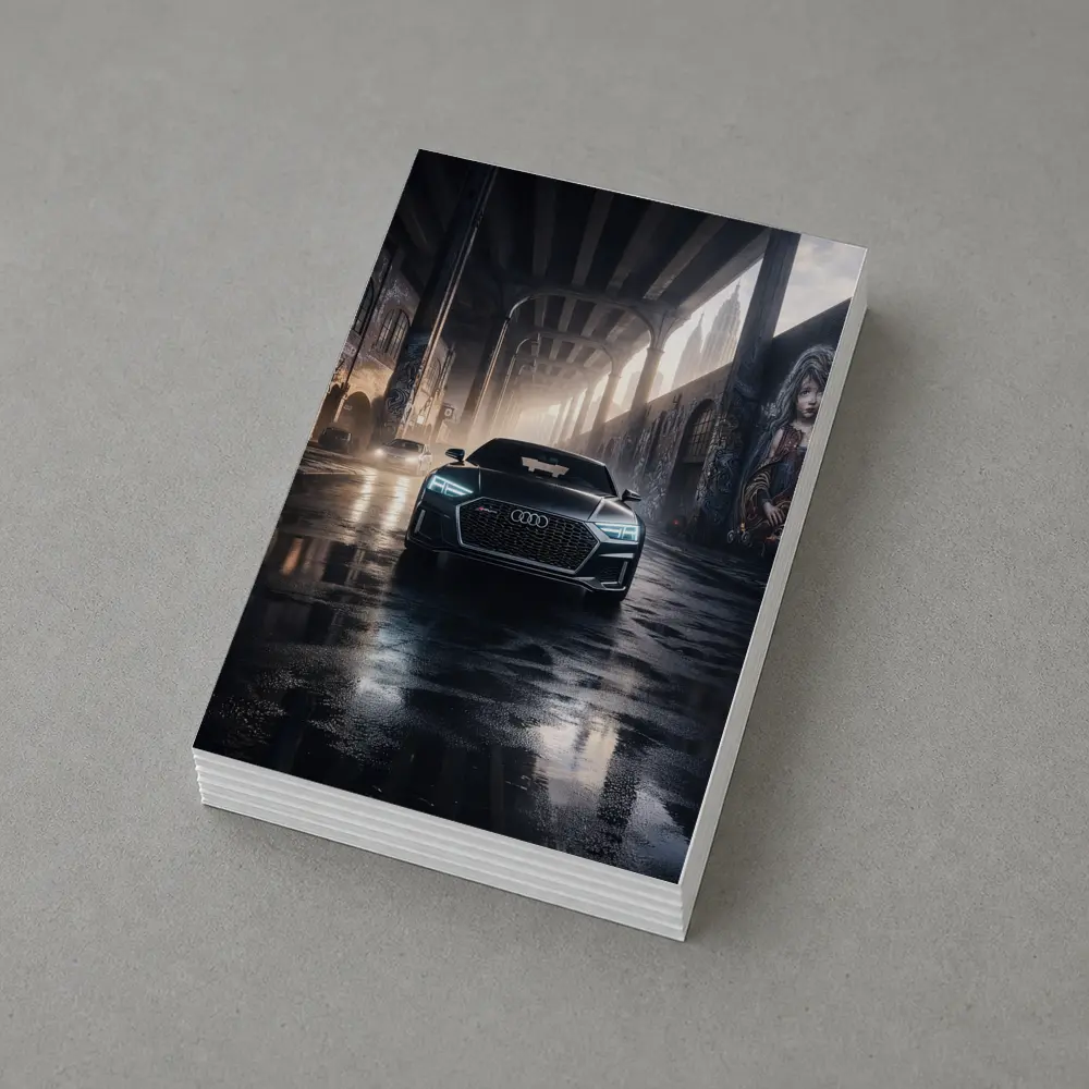 Audi A7 Dark Urban Street Night Scene – Postcards