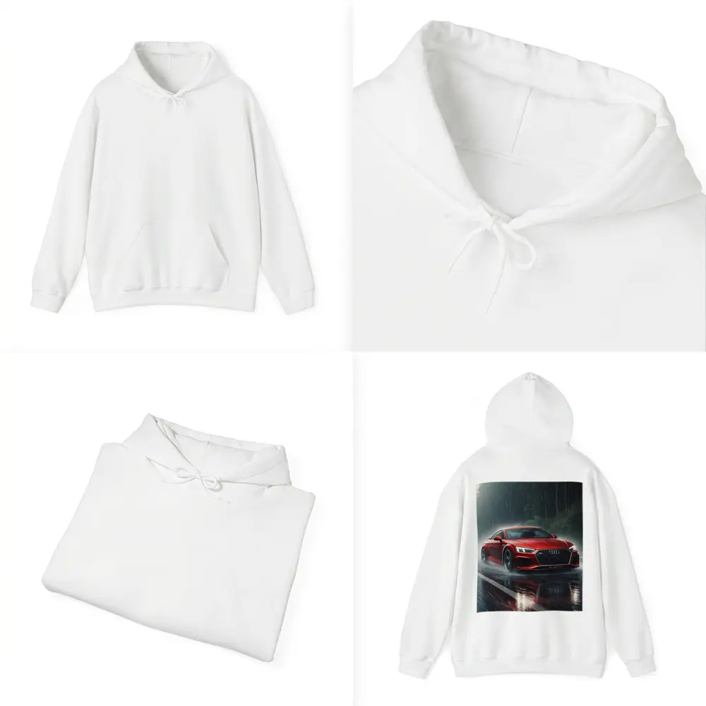 Audi R8 Quattro Red Rainy Road Drive – Hoodies