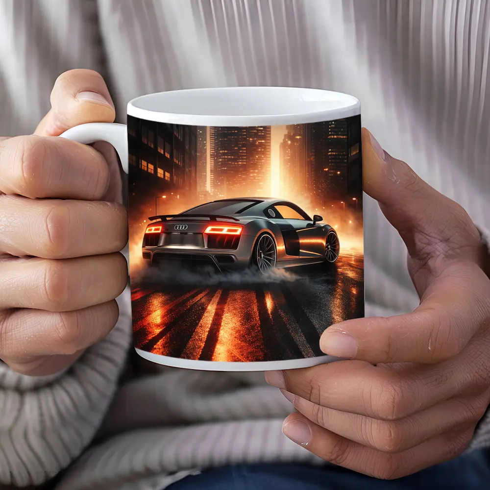 Audi R8 Drifting City Street Night – Mugs