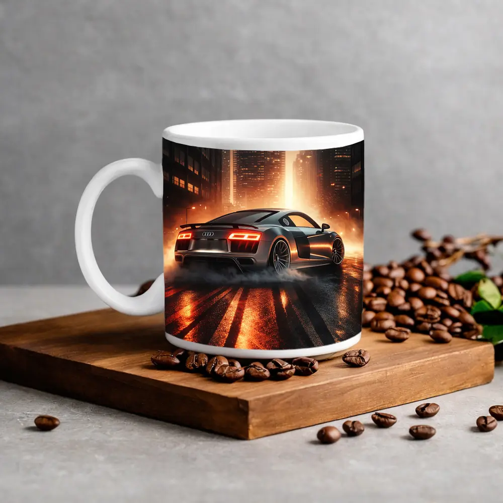Audi R8 Drifting City Street Night – Mugs