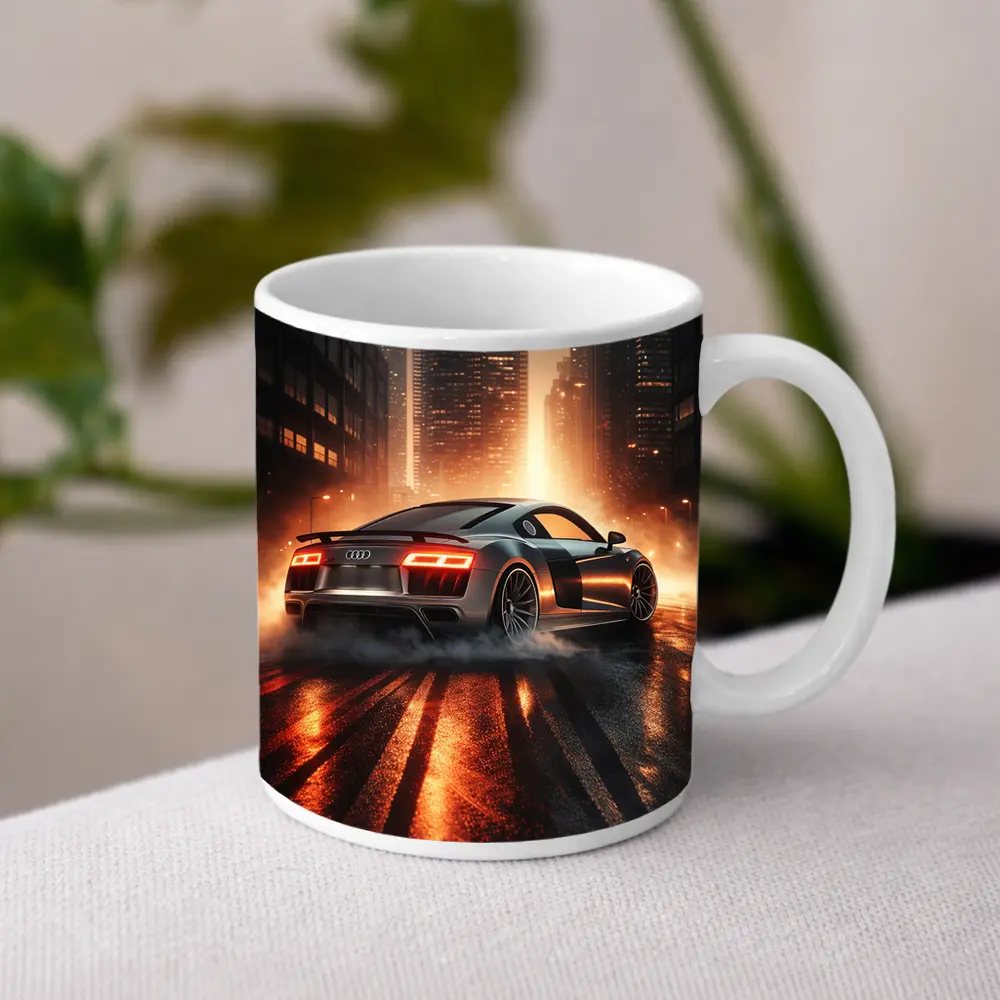 Audi R8 Drifting City Street Night – Mugs