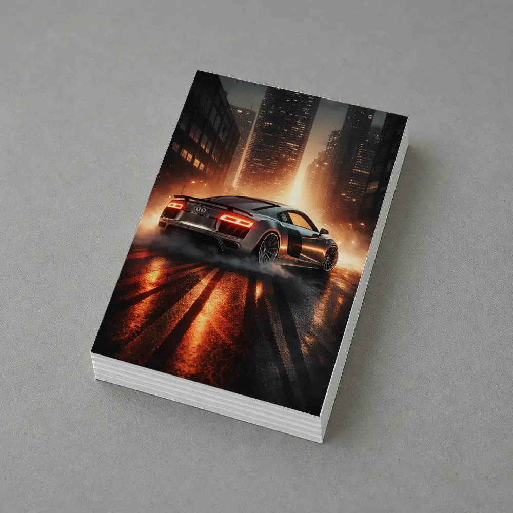 Audi R8 Drifting City Street Night – Postcards