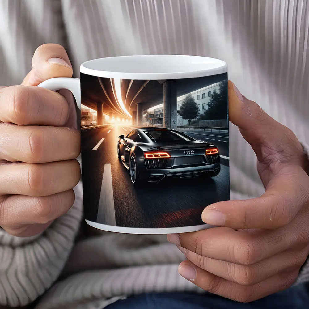 Audi R8 Speeding Under City Highway – Mugs
