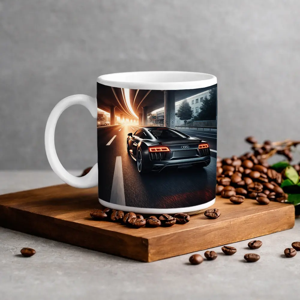 Audi R8 Speeding Under City Highway – Mugs