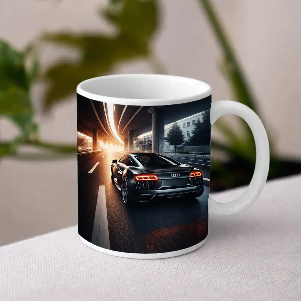 Audi R8 Speeding Under City Highway – Mugs