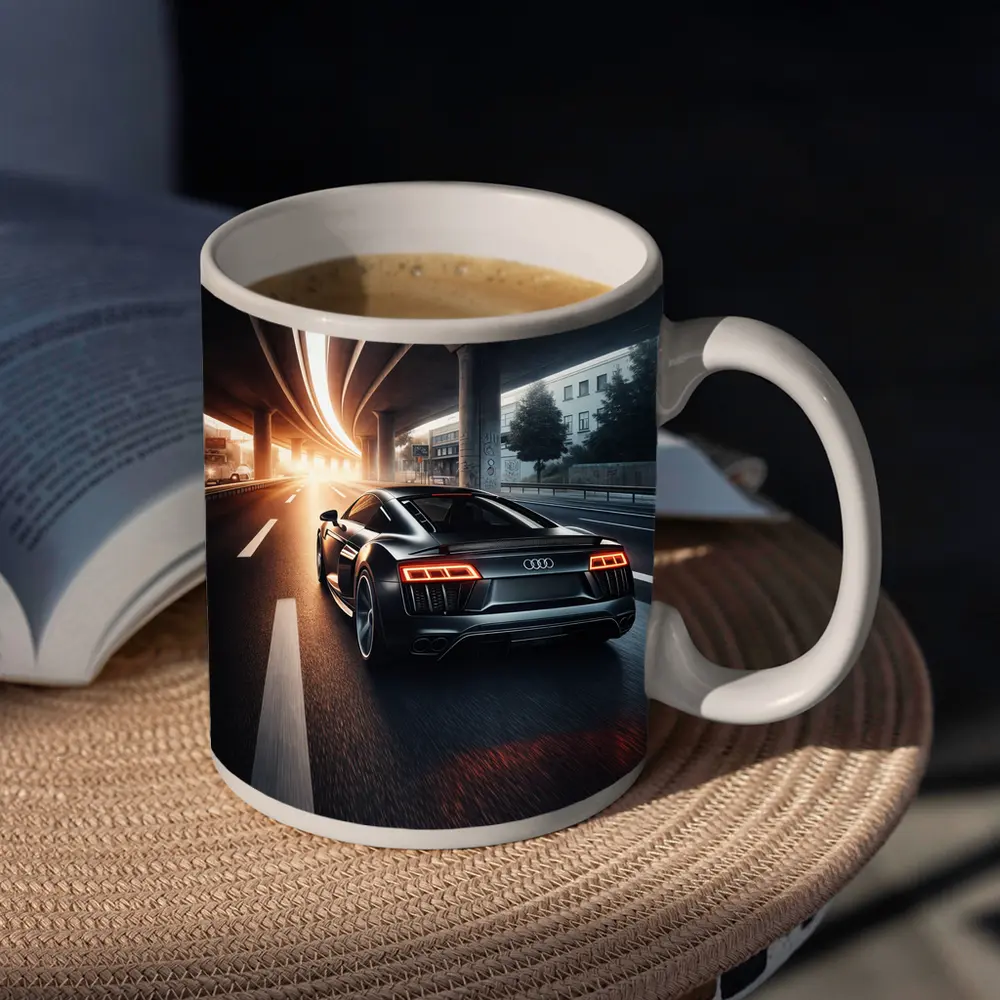 Audi R8 Speeding Under City Highway – Mugs