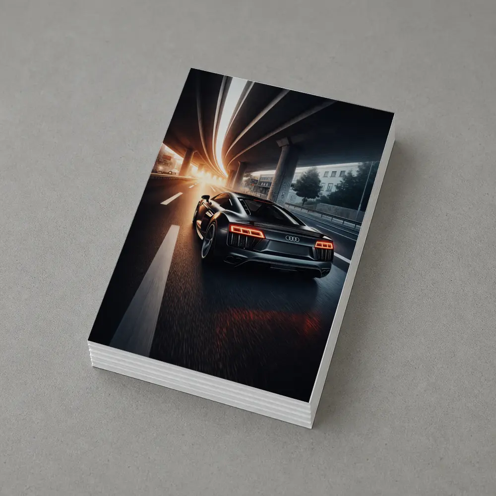 Audi R8 Speeding Under City Highway – Postcards