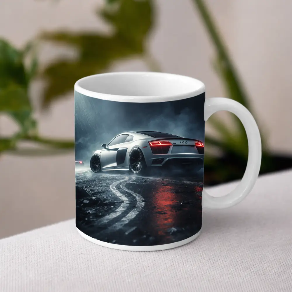 Audi R8 Drifting Wet Dark Street – Mugs