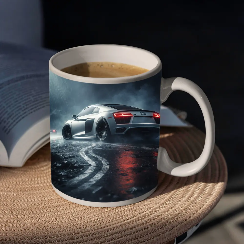 Audi R8 Drifting Wet Dark Street – Mugs
