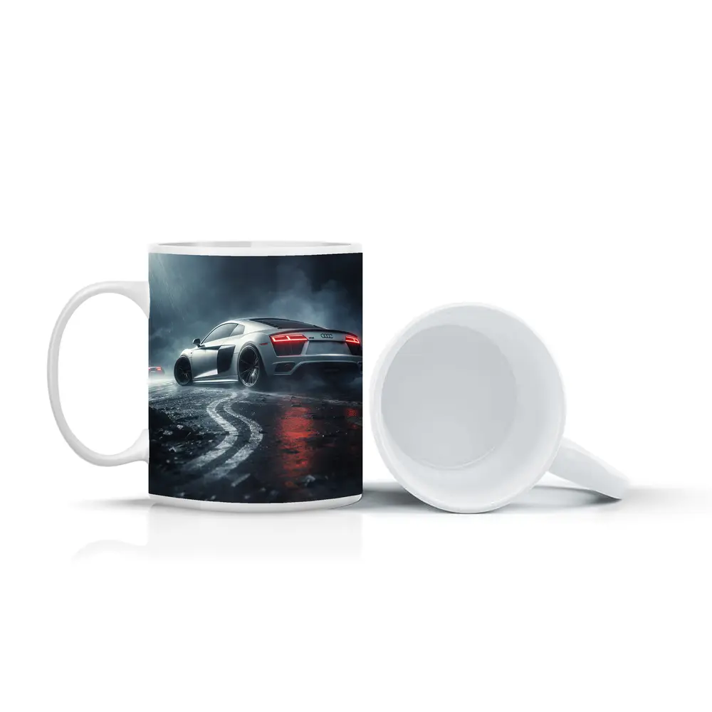 Audi R8 Drifting Wet Dark Street – Mugs