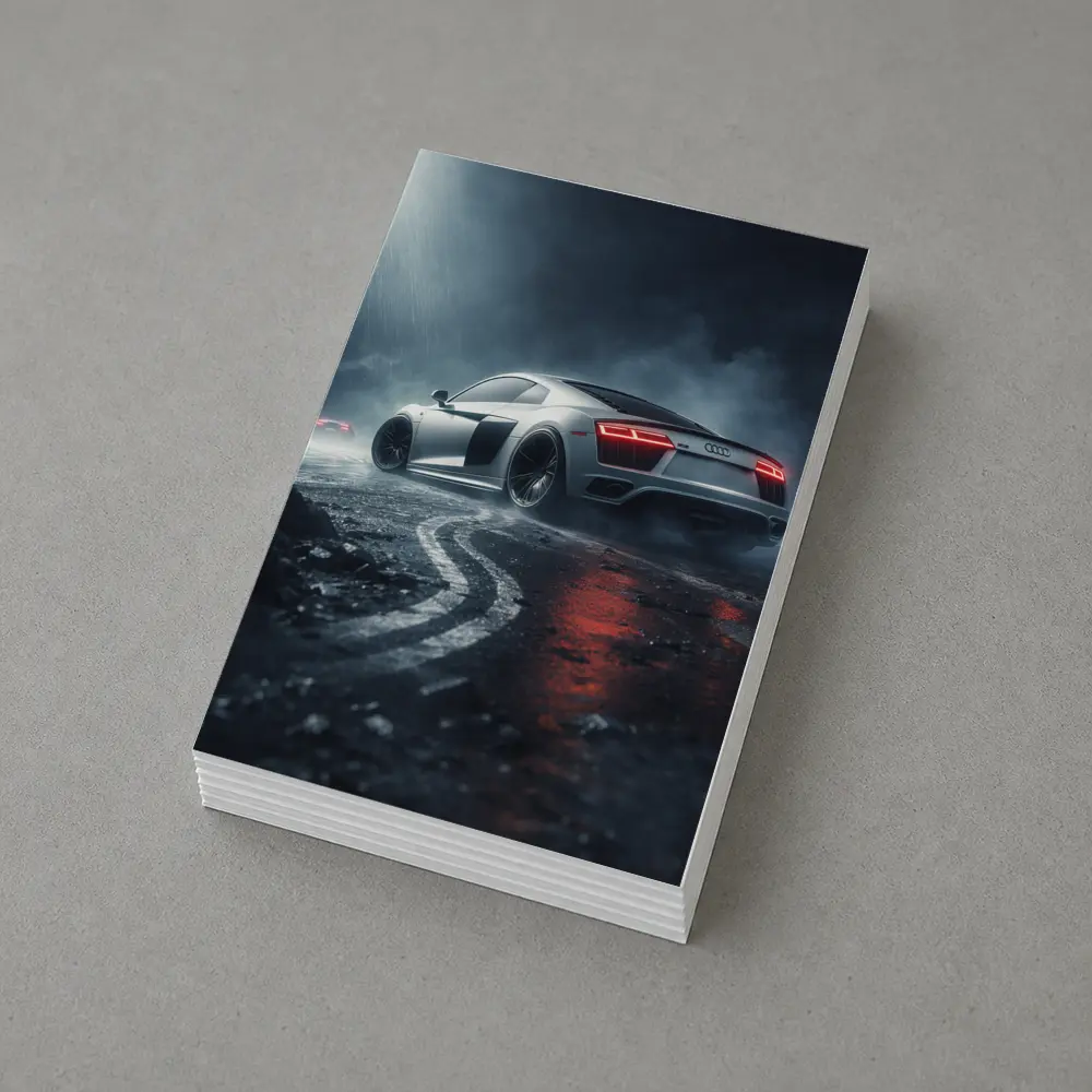Audi R8 Drifting Wet Dark Street – Postcards