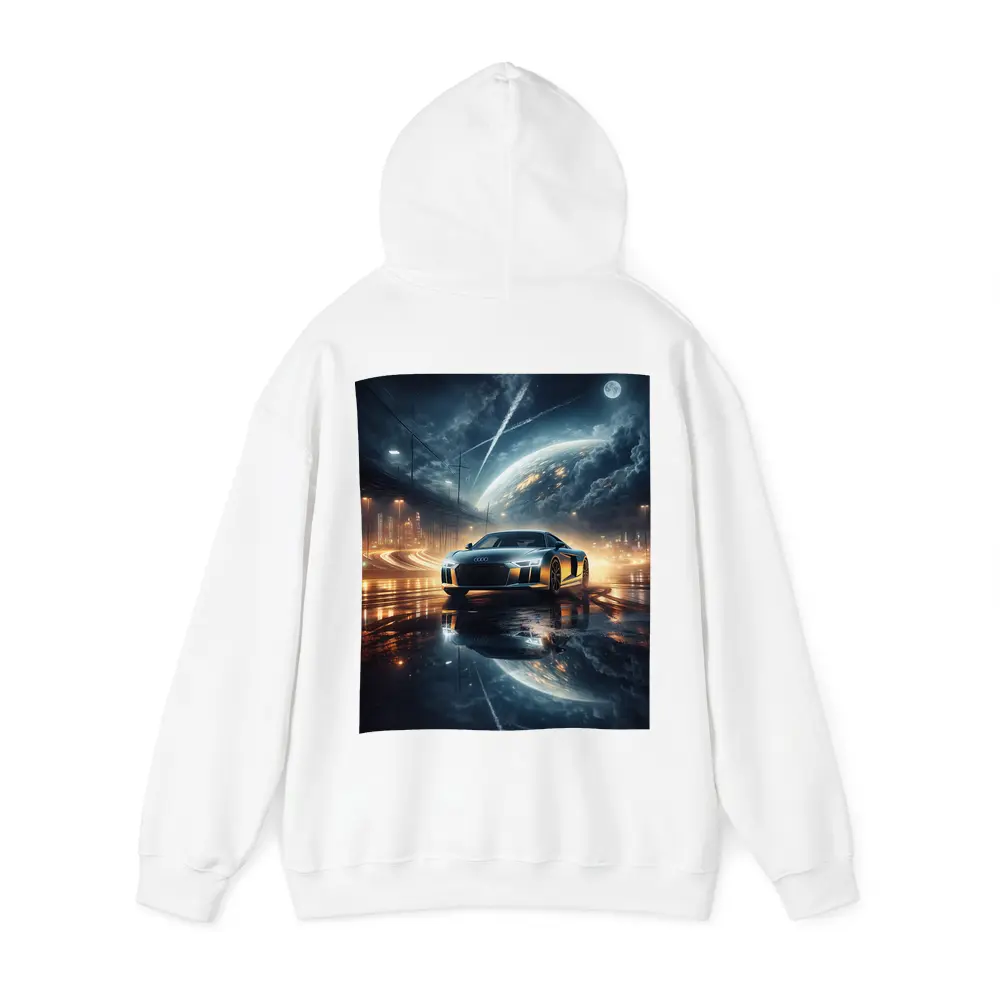Audi R8 Glowing City Night Reflection – Hoodies