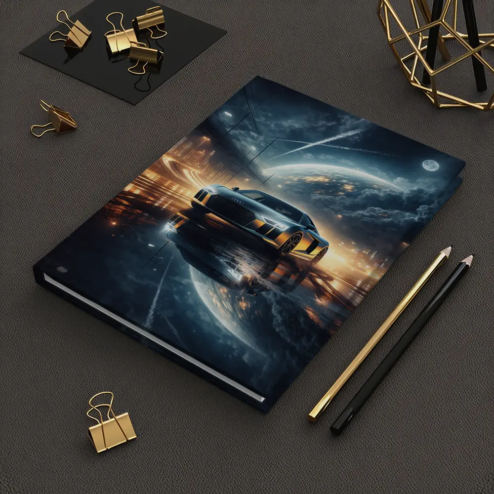 Audi R8 Glowing City Night Reflection – Notebooks