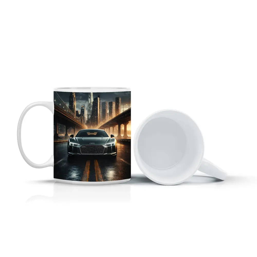 Audi R8 Dark City Night Bridge Scene – Mugs