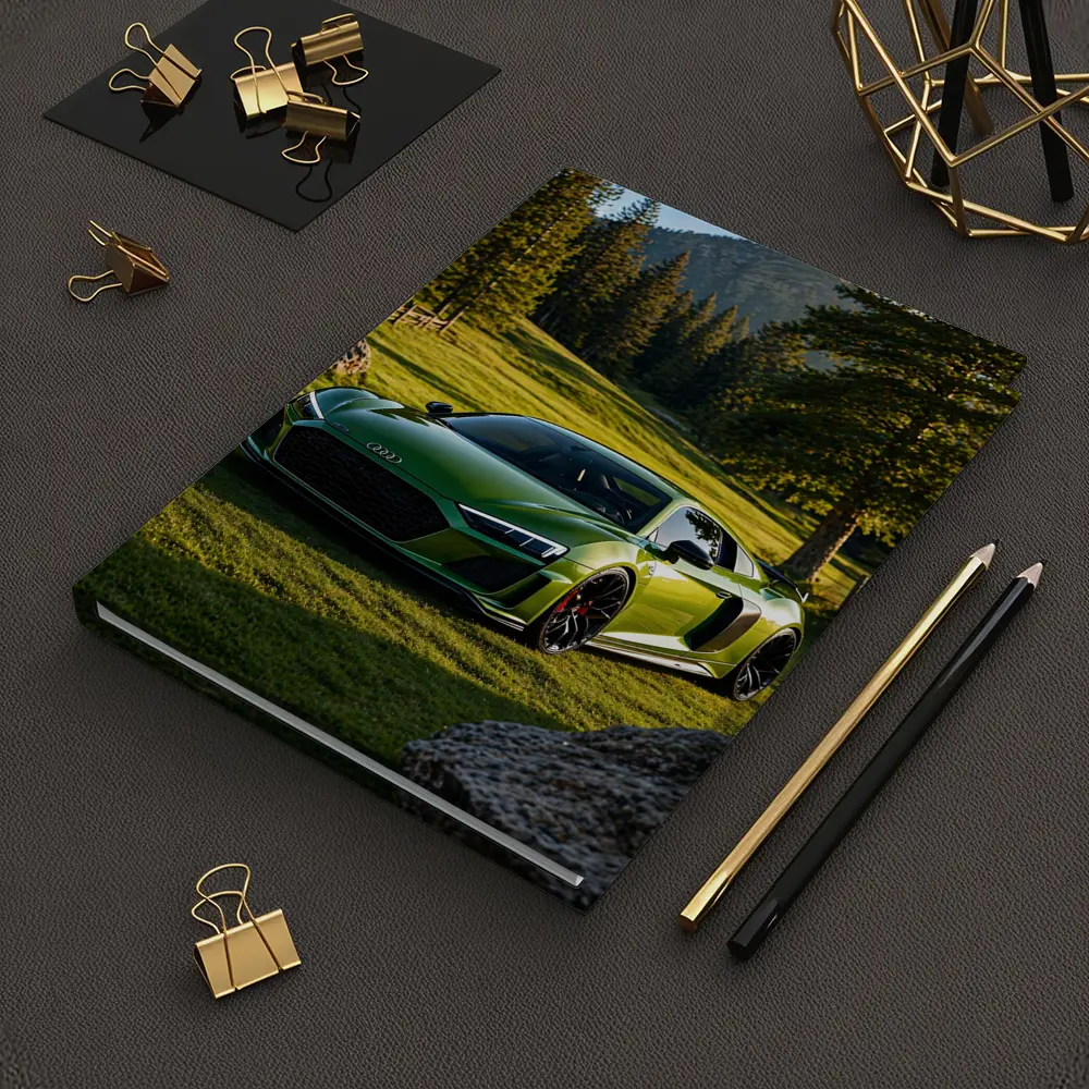 Audi R8 Green Supercar Forest Meadow Setting – Notebooks