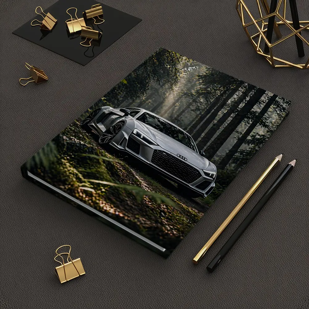 Audi R8 Silver Supercar Forest Setting – Notebooks
