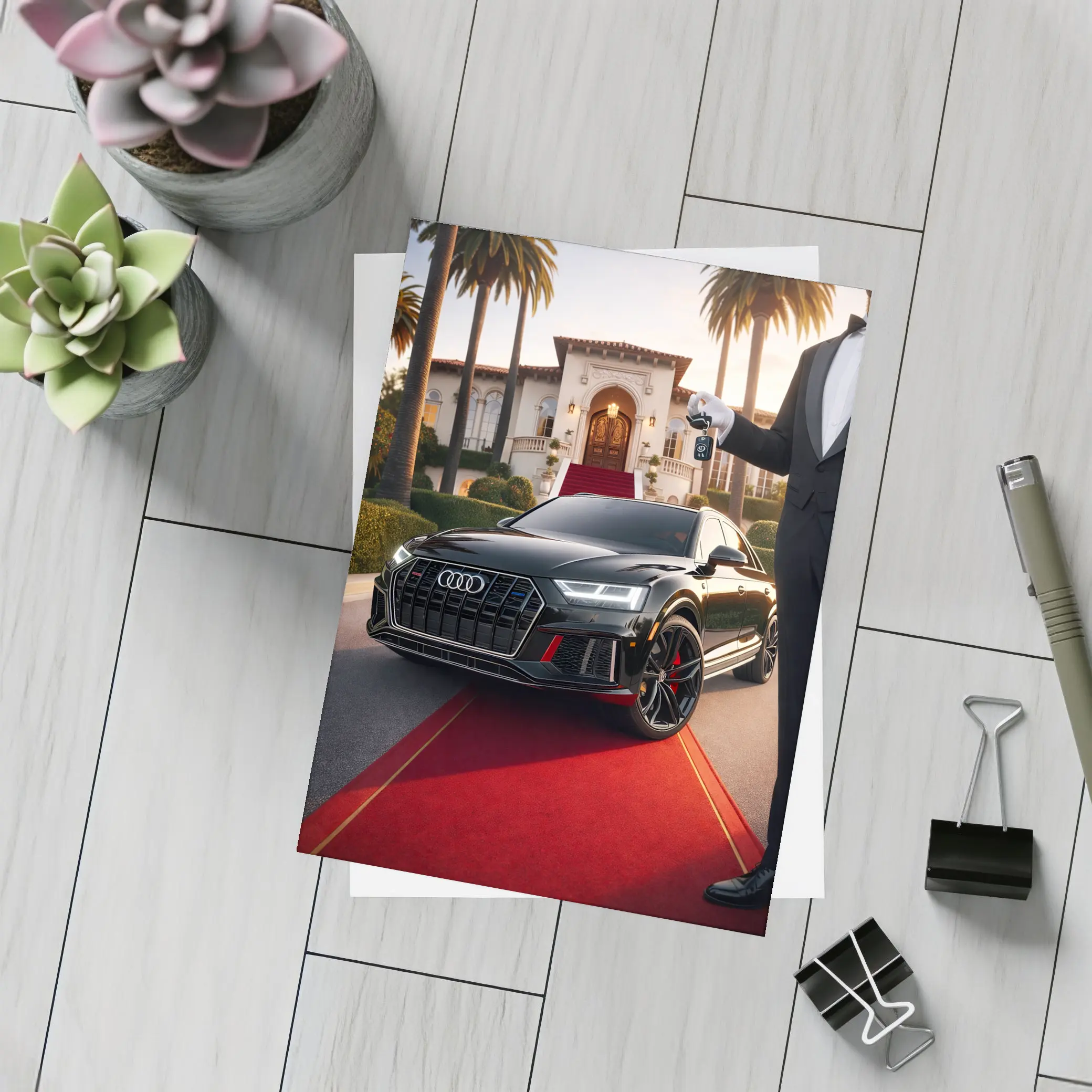 Audi RS Q8 Black Red Carpet Mansion – Postcards