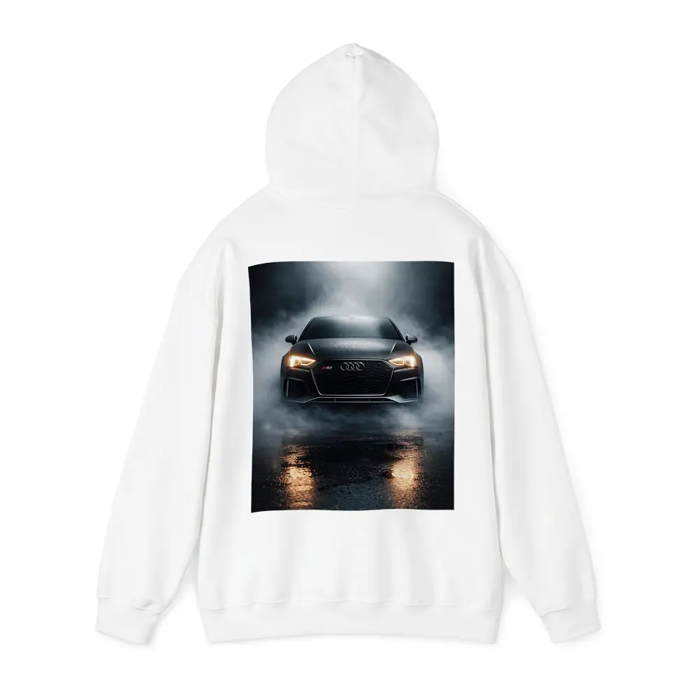 Audi RS3 Front View Dark Foggy Night – Hoodies