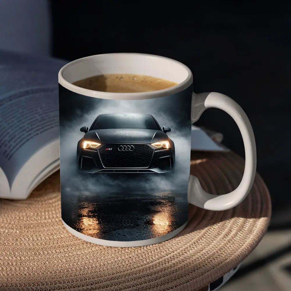 Audi RS3 Front View Dark Foggy Night – Mugs