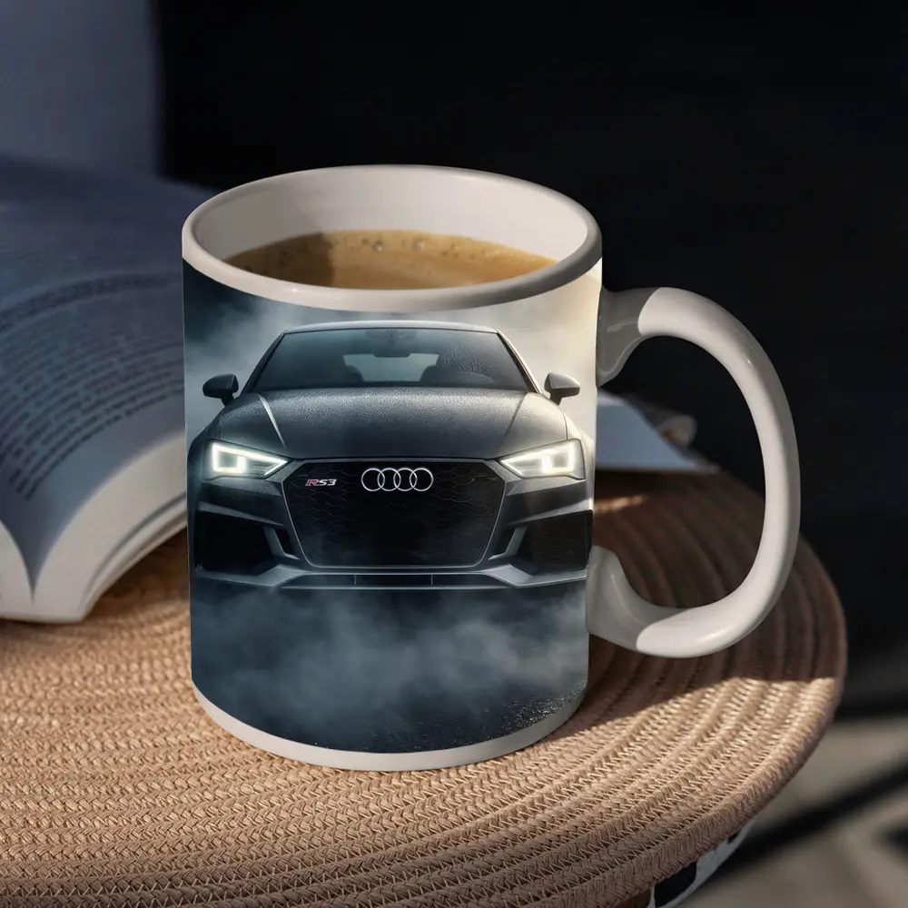 Audi RS3 Front View Dark Foggy Night – Mugs