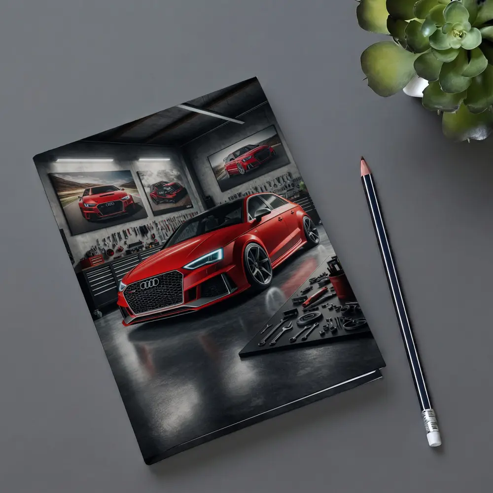 Audi RS3 Red Hot Hatchback Garage Scene – Notebooks