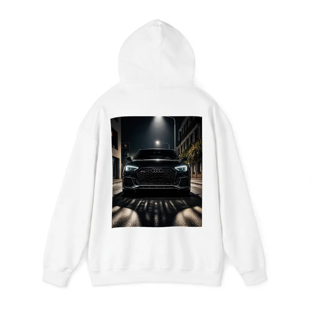 Audi RS4 Black Front View Night Street – Hoodies