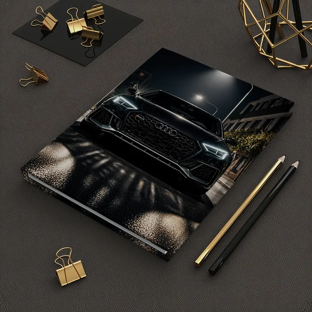 Audi RS4 Black Front View Night Street – Notebooks