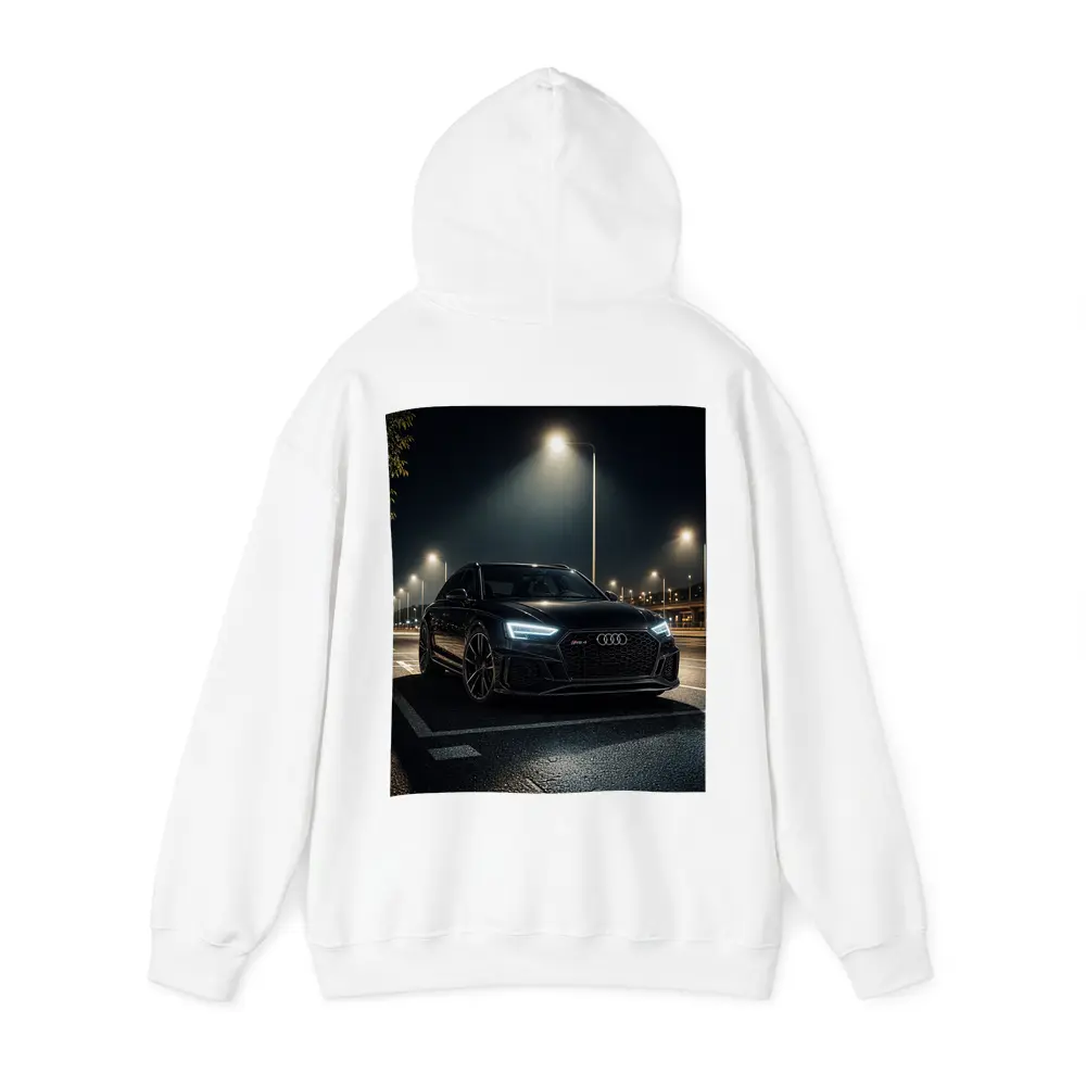 Audi RS4 Black Sedan Night Street – Hoodies