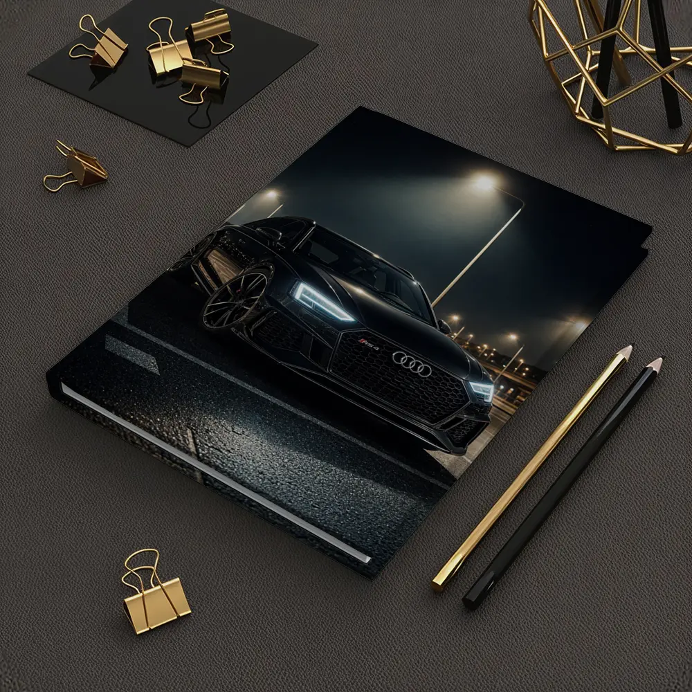Audi RS4 Black Sedan Night Street – Notebooks