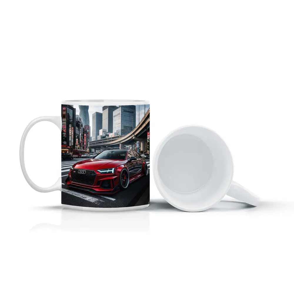 Audi RS4 Red Tokyo City Streets – Mugs