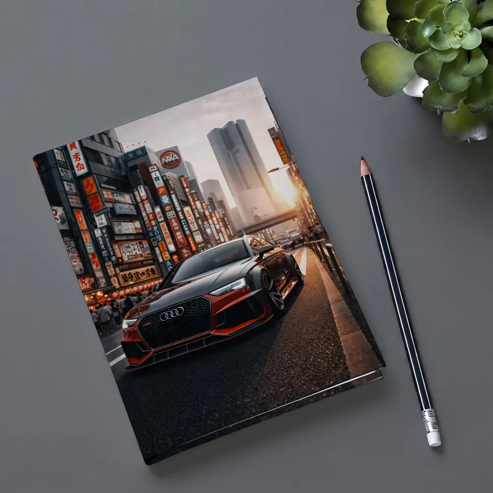 Audi RS4 Glowing Tokyo City Streets Sunset – Notebooks